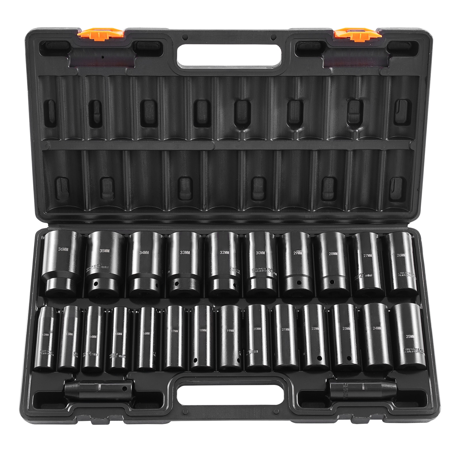 Impact Socket Set With 26 Pieces 1/2 Inch Drive Metric Sockets_voghion.com